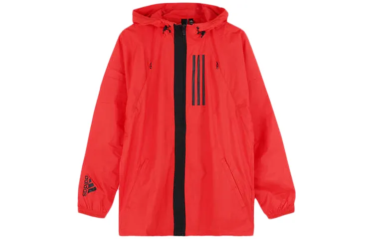 Adidas Jackets Men's Bright Pink Red Fluorescent Hooded Moderate Other