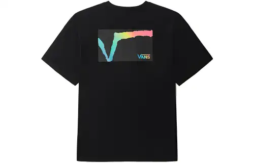 Vans T Shirts Unisex Black Crew Neck Moderate Straight Fit