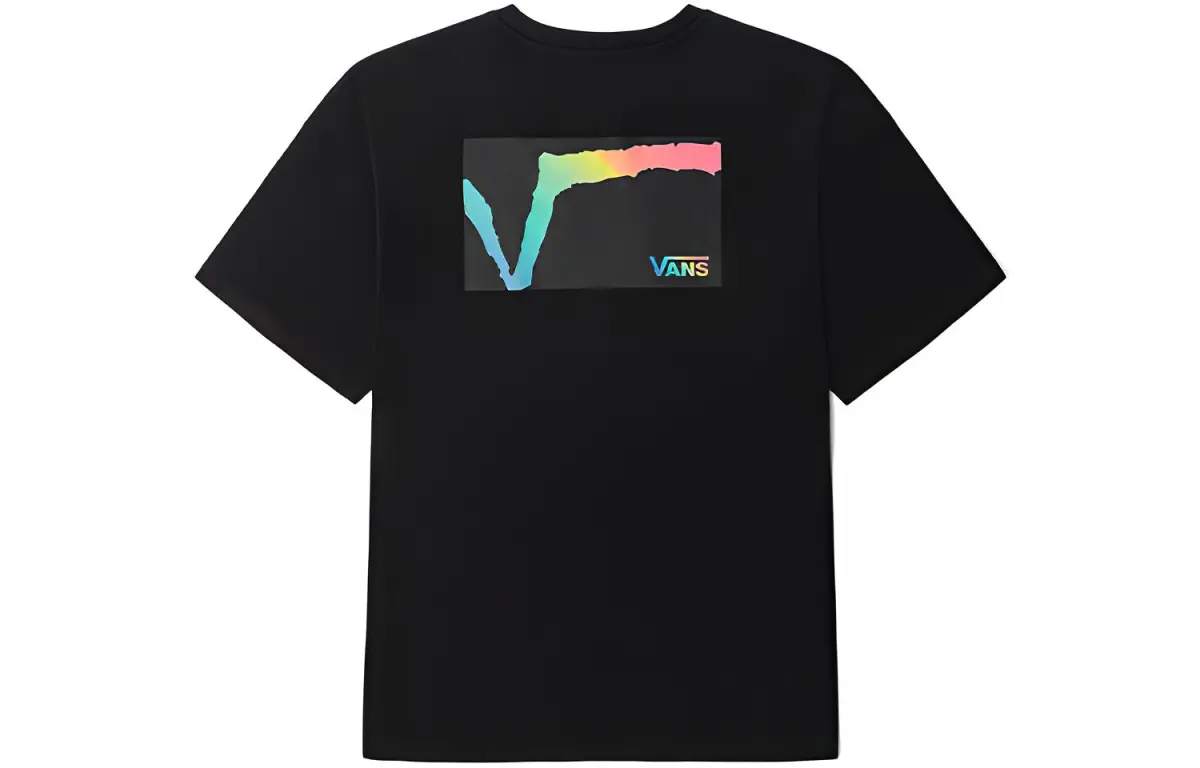 Vans T-Shirts Unisex Black Crew Neck Moderate Straight Fit