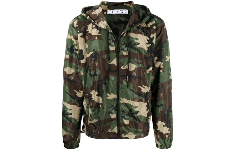 OFF WHITE SS21 Jackets Men's Camouflage Hooded Non Detachable Moderate Other