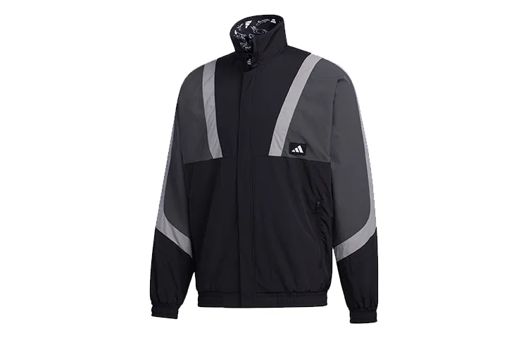 Adidas Jackets Men's Black Stand Collar Moderate Other