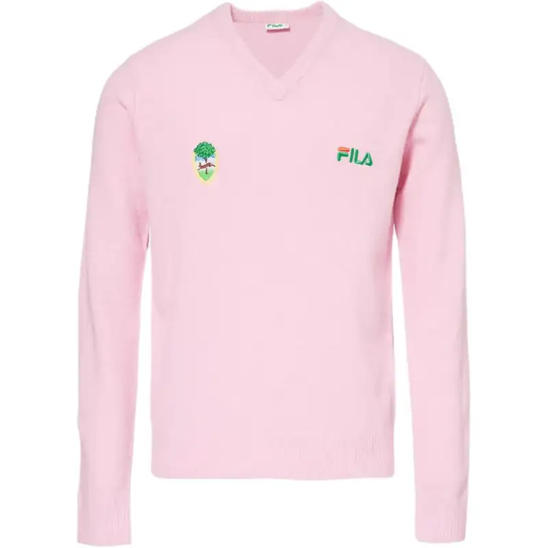 FILA Sweaters Men's Dark Pink V Neck Moderate Other
