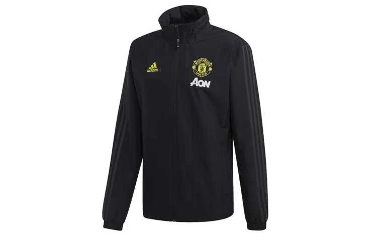 Adidas Manchester United Jackets Men's Black Hooded (Non-detachable) Moderate Straight Fit