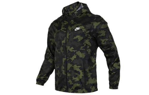 Nike Jackets Men's Camouflage Army Green Hooded Thin Other