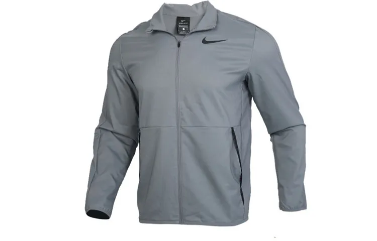 Nike Dri-Fit Jackets Men's Gray Stand Collar Moderate Other