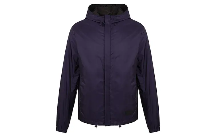 PRADA Jackets Men's Dark Blue Hooded Thin Other