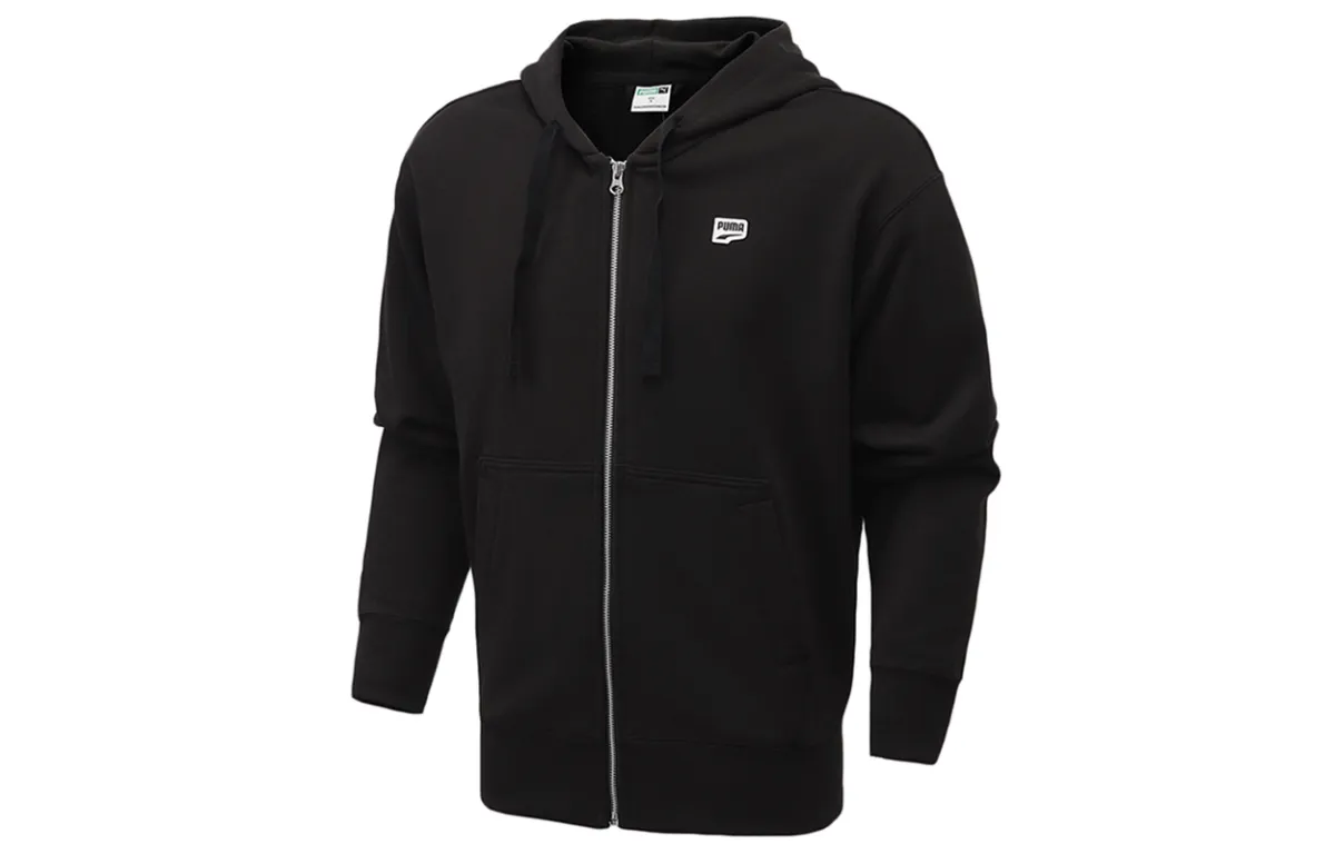 PUMA Jackets Men's Black Hooded (Non-detachable) Moderate Straight Fit