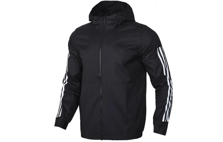 Adidas Jackets Men's Black Hooded Moderate Other