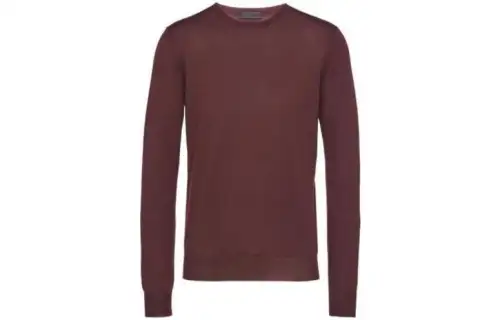 PRADA Sweaters Men's Burgundy Crew Neck Moderate Other