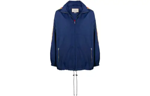 GUCCI Jackets Men's Blue Stand Collar Moderate Other