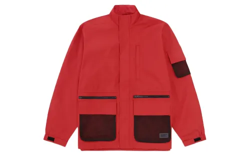 Levis Jackets Men's Red Stand Collar Moderate Mock Two Piece