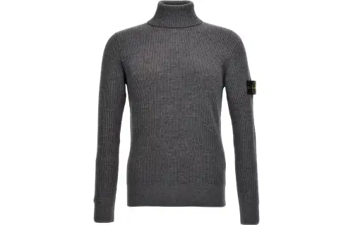 STONE ISLAND Sweaters Men's Gray Turtleneck Moderate Other