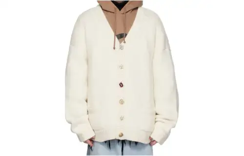 Vetements Knitwear Men's Gray White V Neck Moderate Other