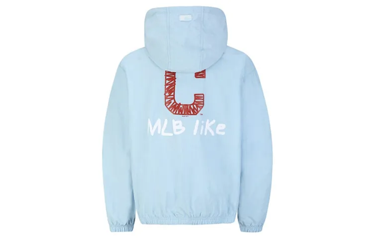 MLB Like Collection Jackets Unisex Sky Blue Hooded Moderate Other