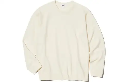 UNIQLO Knitwear Men's Ivory Crew Neck Moderate Other