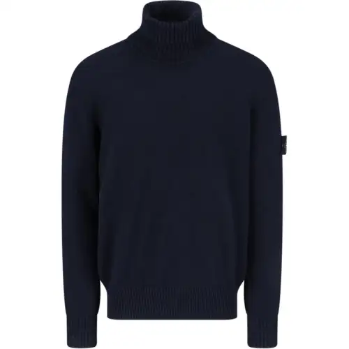 STONE ISLAND Logo Patch Roll Neck Jumper