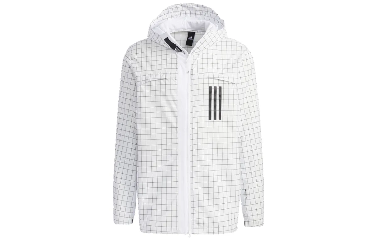 Adidas Jackets Men's White Hooded Moderate Other