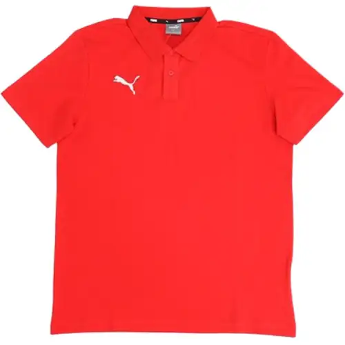 PUMA Swim Mid Length Polo Shirts Men's Red Polo Collar Moderate Straight Fit