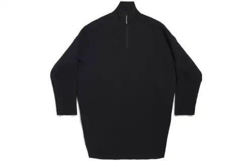 Balenciaga Half Zip High Neck Poncho