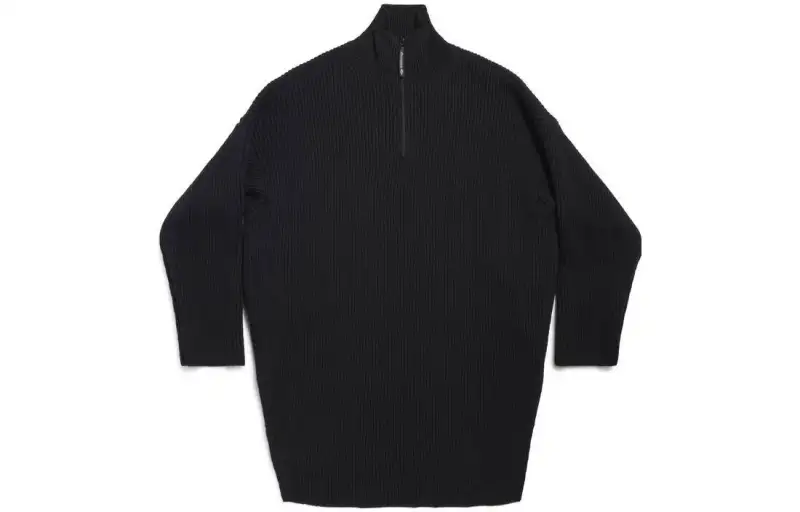 Balenciaga Half Zip High Neck Poncho