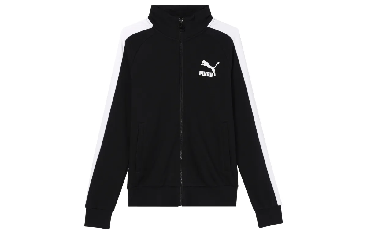 PUMA One Piece Mixed Media Jackets Men's Black Stand Collar Moderate Other