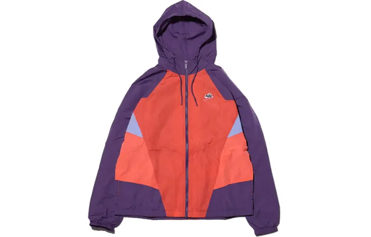 Nike Jackets Men's Brick Red/Purple Hooded (Non-detachable) Moderate Straight Fit