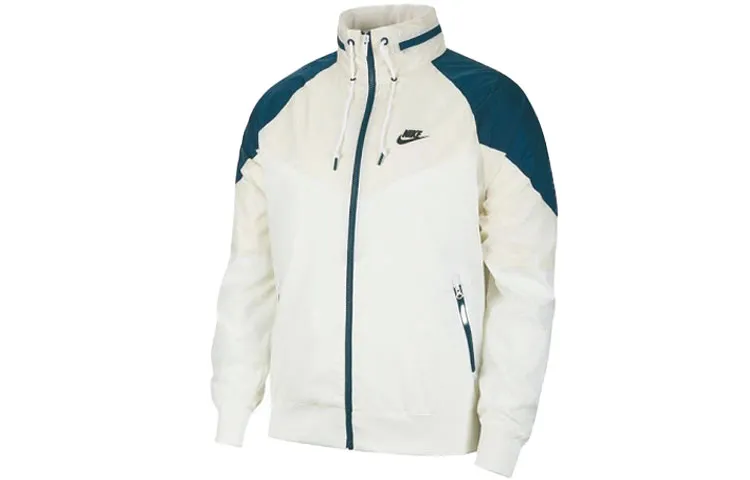 Nike Jackets Men's Green White Stand Collar Moderate Other