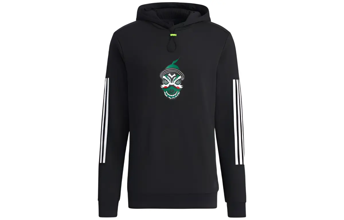 Adidas Sweatshirts Unisex Black Hooded Moderate Regular