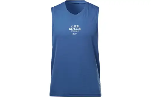 Reebok Tank Tops Men's Blue V Neck Moderate Racerback