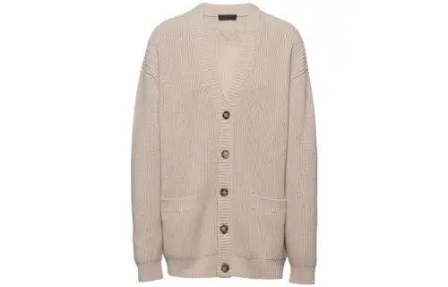 PRADA Ribbed-knit Cashmere Cardigan