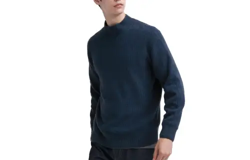 UNIQLO Knitwear Men's 67 Sea Blue Half Turtleneck Moderate Other