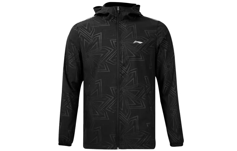 Li Ning Jackets Men's Black Hooded Moderate Reversible