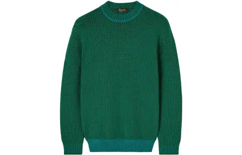 Loro Piana Sweaters Men's Green Crew Neck Moderate Other