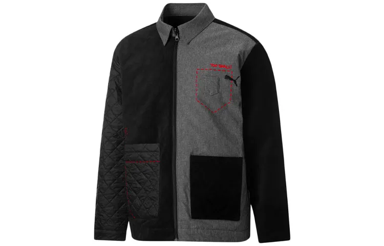 PUMA Jackets Men's Black Lapel Moderate Reversible