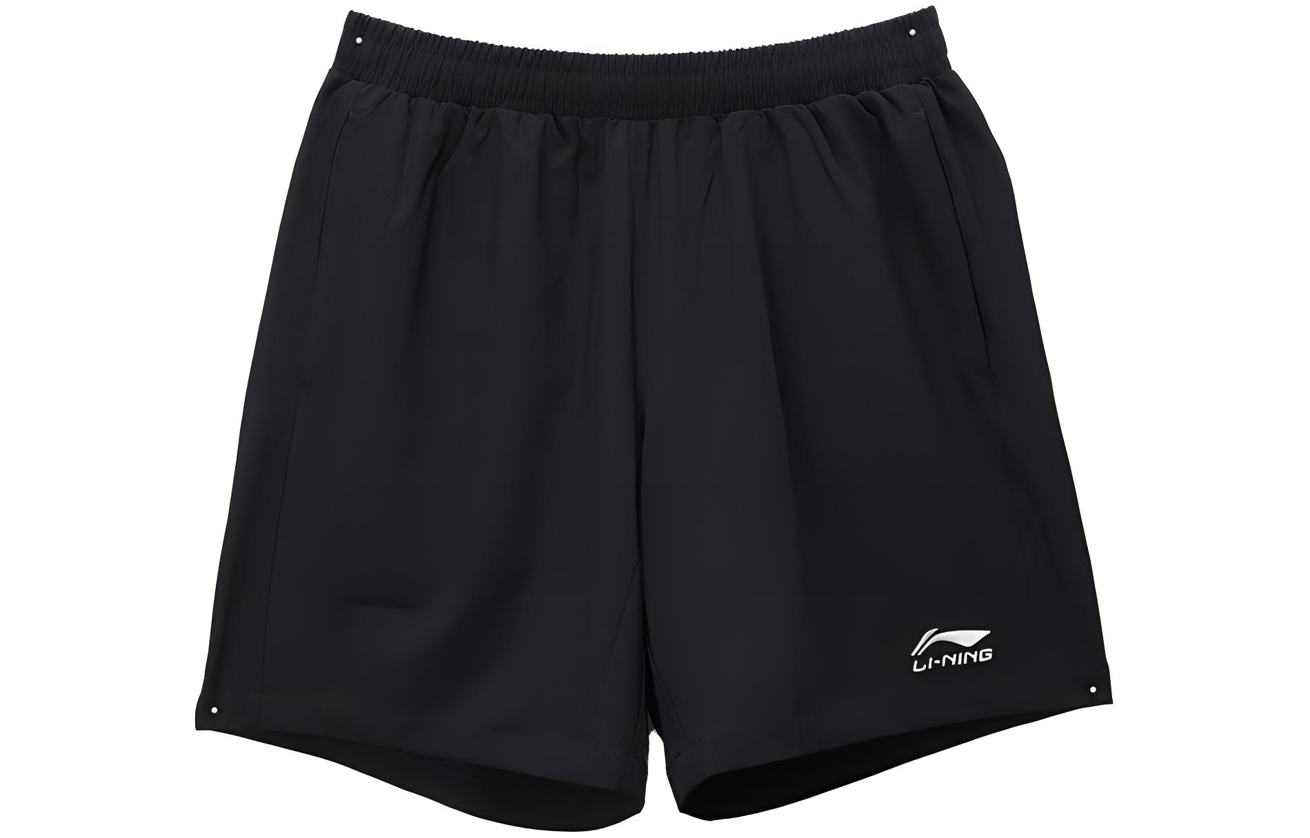Li Ning Swimming Shorts Men’s Black Moderate Square Leg Swim Trunks