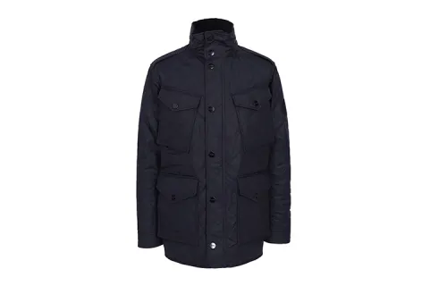 Burberry Jackets Men's Navy Blue Stand Collar Moderate Other