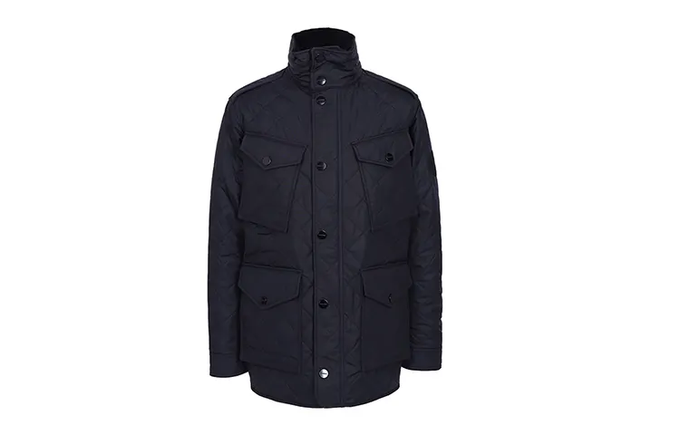 Burberry Jackets Men's Navy Blue Stand Collar Moderate Other