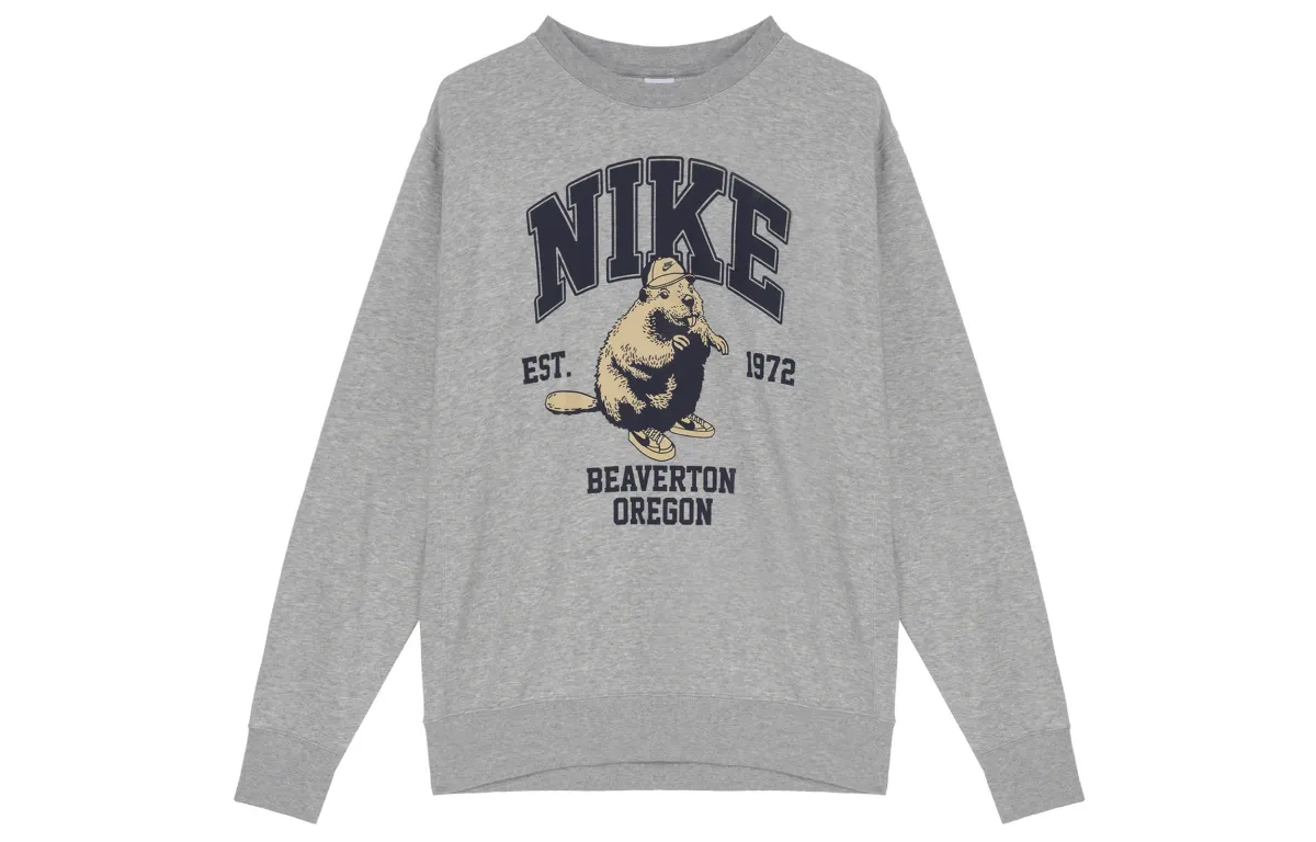 Nike Sweatshirts Men's Gray Crew Neck Moderate