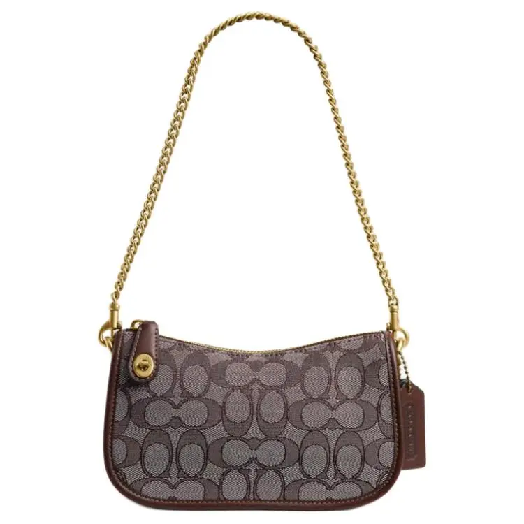 COACH Swinger Recycled Cotton Portable Crossbody Bag, Shoulder Bag Small Women's Brown