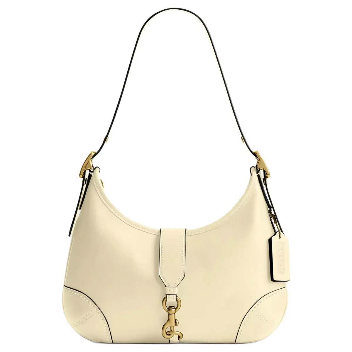 COACH Hamptons Leather Hobo Bag Shoulder Bag Large Women's Yellow