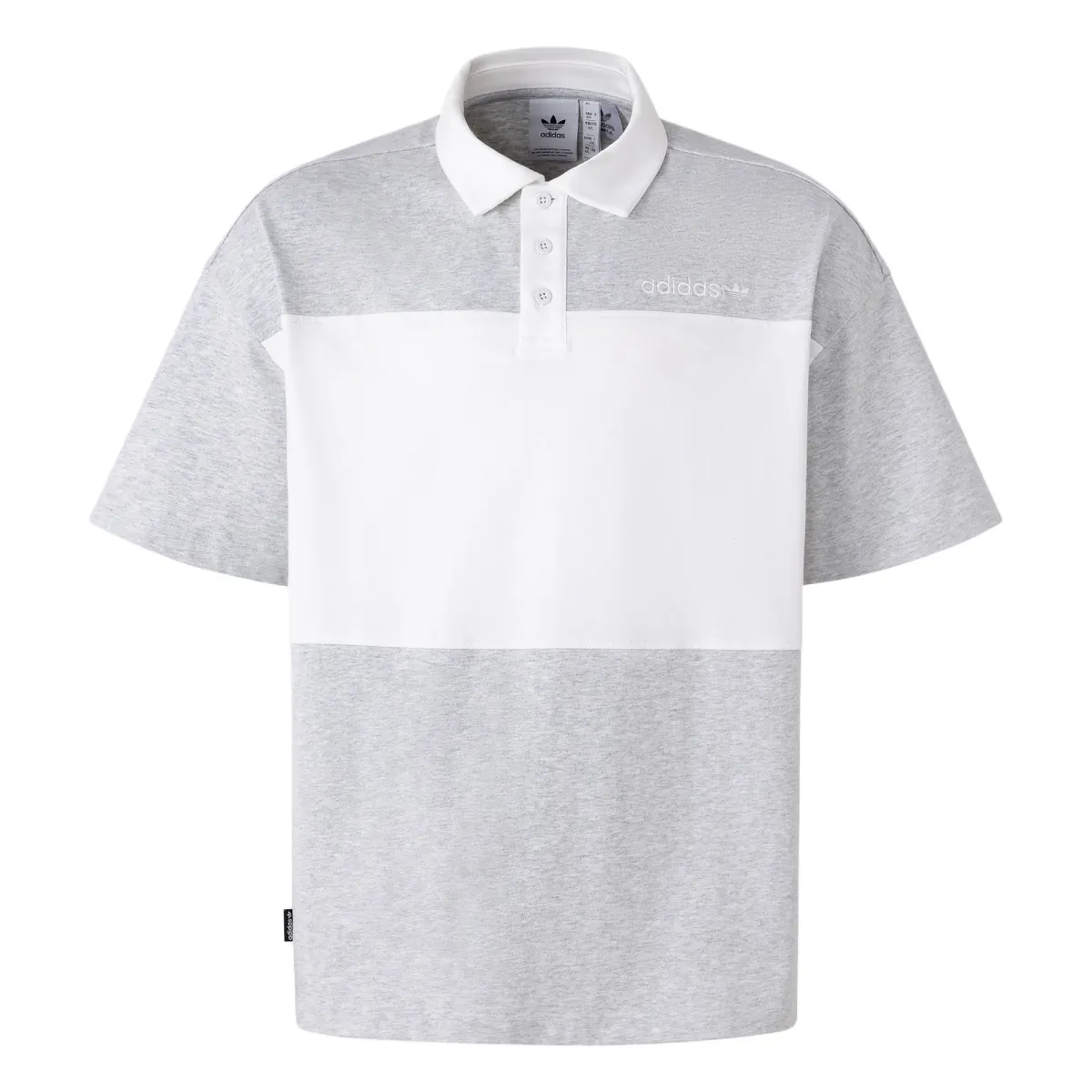 Adidas ACTION POLO SS Polo Shirt Men's Light Heather Gray/White