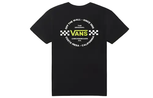 Vans T Shirts Unisex Black Crew Neck Moderate Straight Fit