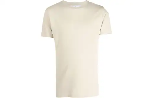 OFF WHITE Dinosaur Series T Shirts Men's Stone Beige Crew Neck Moderate Straight Fit