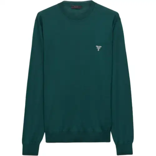 PRADA Logo-embroidered Wool Jumper