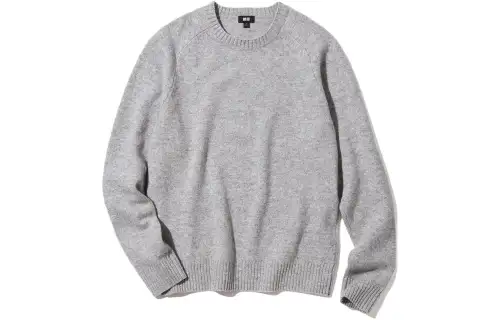 UNIQLO Sweaters Unisex Gray Crew Neck Moderate Other