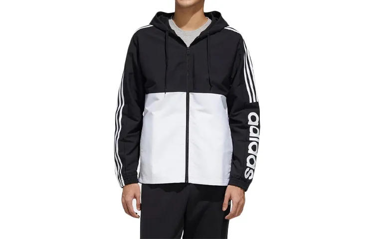 Adidas Jackets Men's Black White Hooded Moderate Other