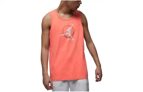 Jordan Flight MVP Tank Tops Men's Orange Crew Neck Moderate Other