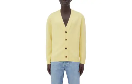 Bottega Veneta SS24 Cashmere Sweater Men's Light Yellow