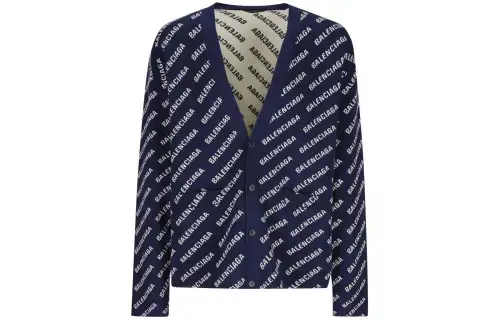 Balenciaga Monogram Printed Knit Cardigan