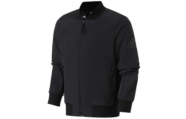 Adidas Jackets Men's Black Baseball Collar Moderate Other